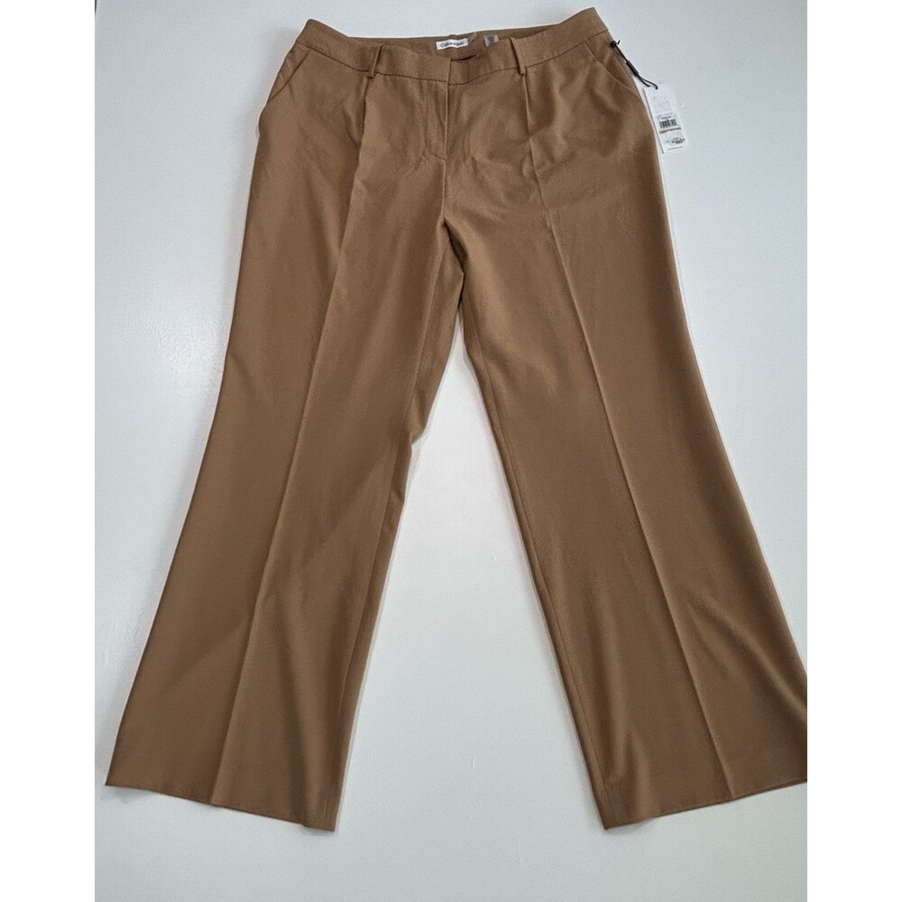 Calvin Klein Woman’s 14W Pants Brown NWT Pockets Belt Loops